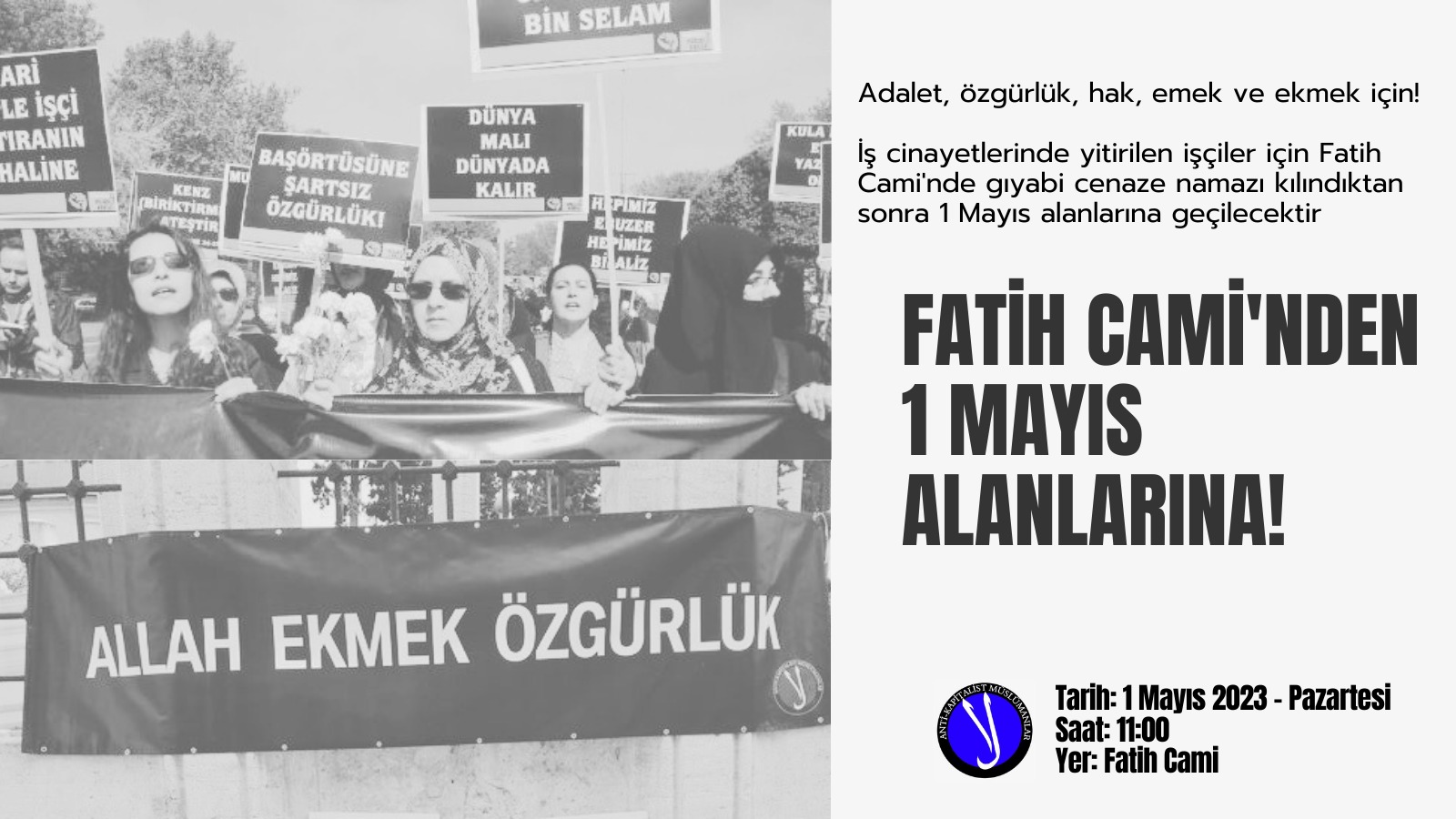 Fatih Cami'nden 1 Mayıs'a yürüyüş