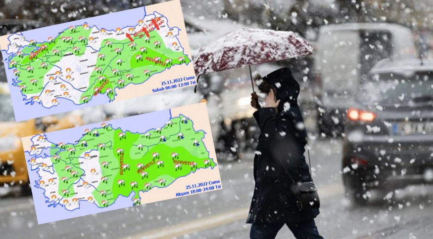 25 Kasım hava durumu: Meteoroloji’den kuvvetli yağış ve kar uyarısı