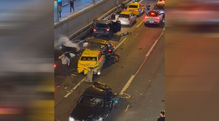 Mecidiyeköy’de 12 araç birbirine girdi: 1’i bebek 8 yaralı