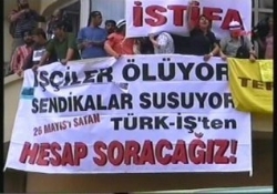 TEKEL işçilerine destek için oturma eylemi