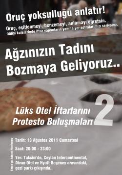 Lüks Otel İftarlarını Protesto Buluşmaları 2